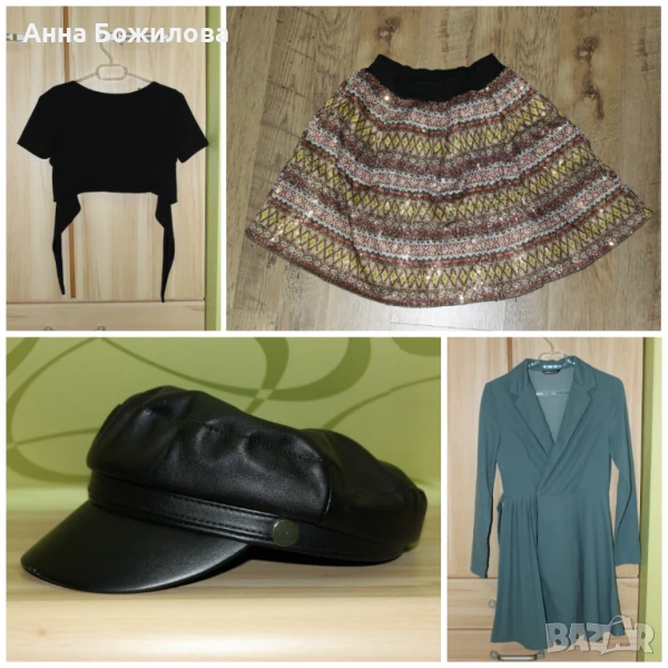 ПОДАРЯВАМ почти нови дамски дрехи (cropped t-shirt, пола, шапка, рокля-сако) | GIFTING CLOTHES, снимка 1