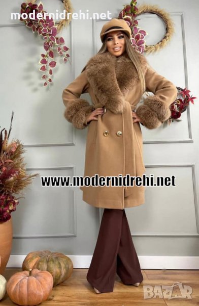 Дамско палто алпака кашмир и лисица код 409, снимка 1
