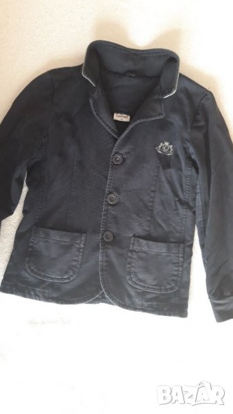 4-5г 110см Детско сако тъмно синьо и сиво памук без следи от, снимка 1