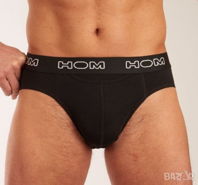 HOM large - L- Черен слип от микрофибър с лого, снимка 1