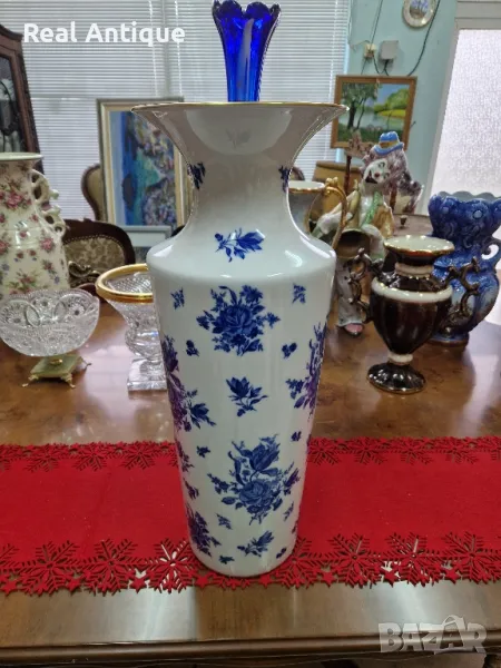 Превъзходна изключително красива голяма антикварна порцеланова немска ваза , снимка 1