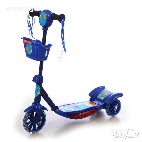 Тротинетка с 3 колела, светеща и музикална, снимка 1