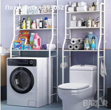 Етажерка за тоалетна чиния или пералня с 3 реда, размери 68Х25Х163 см, за баня, TOILET RACK, бяла, снимка 1