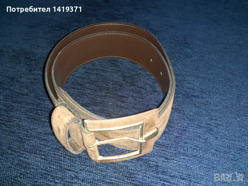 Красив кафяв кожен дамски колан с дължина 97 см, снимка 1