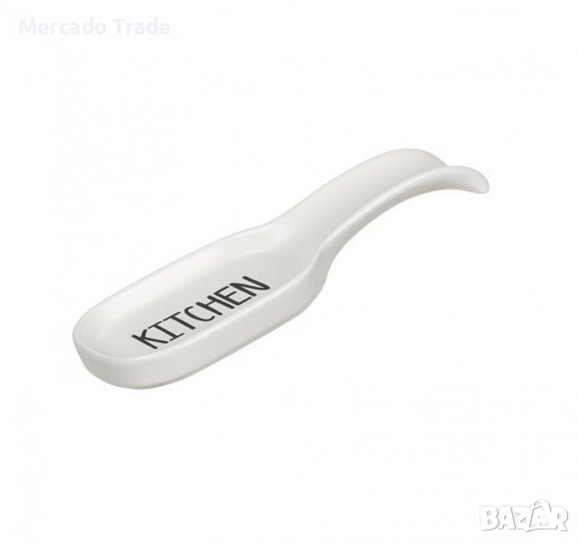Поставка за лъжица Mercado Trade, Керамична, За кухня, Универсална, Бял, снимка 1