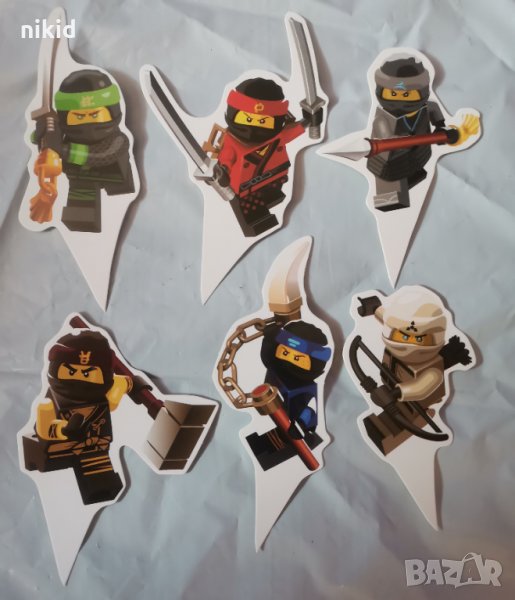 12 бр Лего Нинджаго Ninjago къси остри топери украса декор за мъфини кексчета торта парти, снимка 1