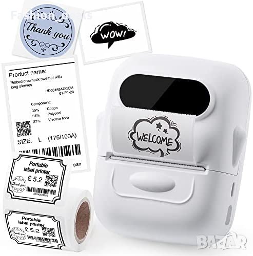 Нов преносим Bluetooth принтер етикети стикер организация съхранение, снимка 1