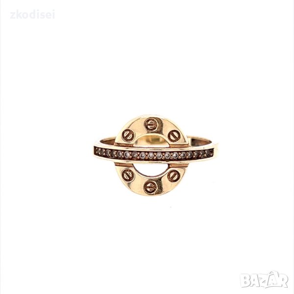 Златен дамски пръстен 2,29гр. размер:56 14кр. проба:585 модел:21710-1, снимка 1