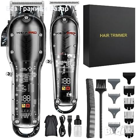 Нов Професионален Безжичен Комплект Машинки Тример за подстригване 10W, снимка 1