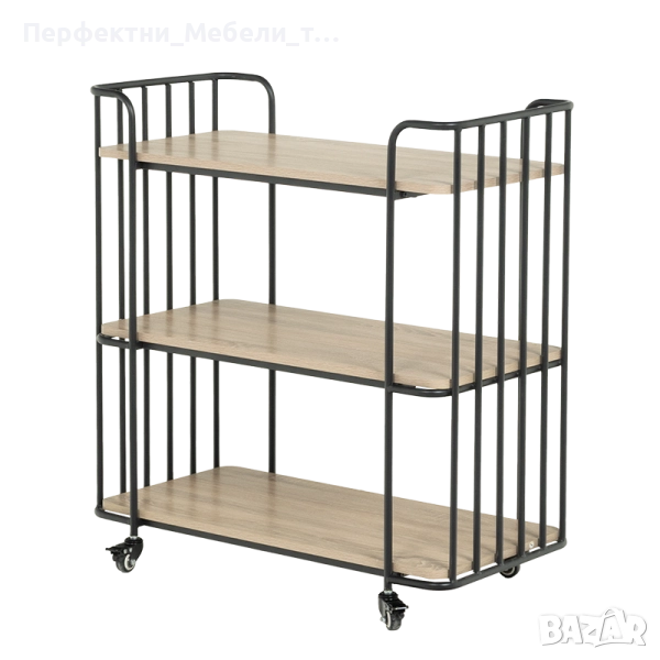 Мобилна холна масичка на 3 нива,помощна маса за дома,масичка за хотел на колела, снимка 1