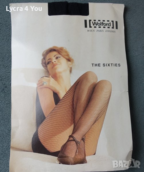 Wolford XS нов луксозен мрежест чорапогащник в черно., снимка 1