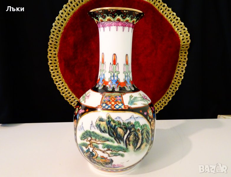 Китайска ваза,ръчно декорирана,злато. , снимка 1