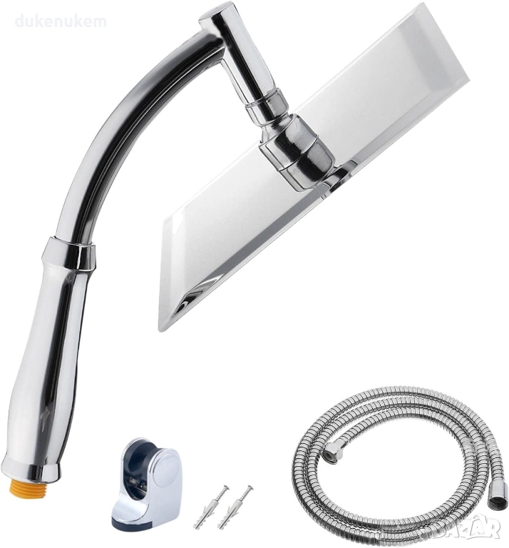 Душ слушалка, 8'' квадратен душ с маркуч 1.5 м, снимка 1