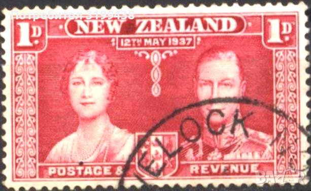 Клеймована марка Крал Джордж VI 1937 от Нова Зеландия, снимка 1