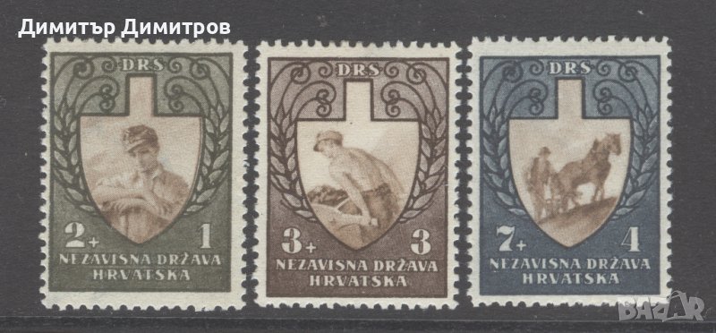 Хърватия 1943 - Мi №94/96 - комплектна серия чиста, снимка 1
