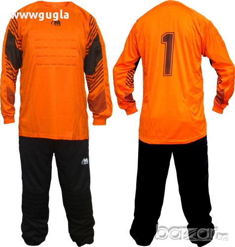 Екип футболен вратарски MAX в оранжево и черно нов. Размери: XL-4XL. Екипите се продават с № 1 или №, снимка 1