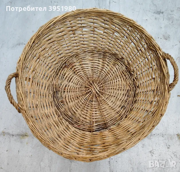 Стар ратанов кош с дръжки, снимка 1