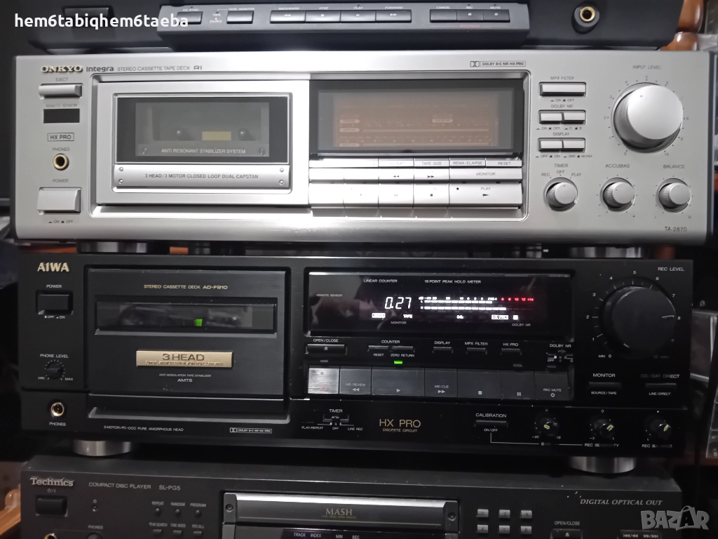 Aiwa AD F 910 Ultra Hi-Fi cassette deck , remote control, снимка 1