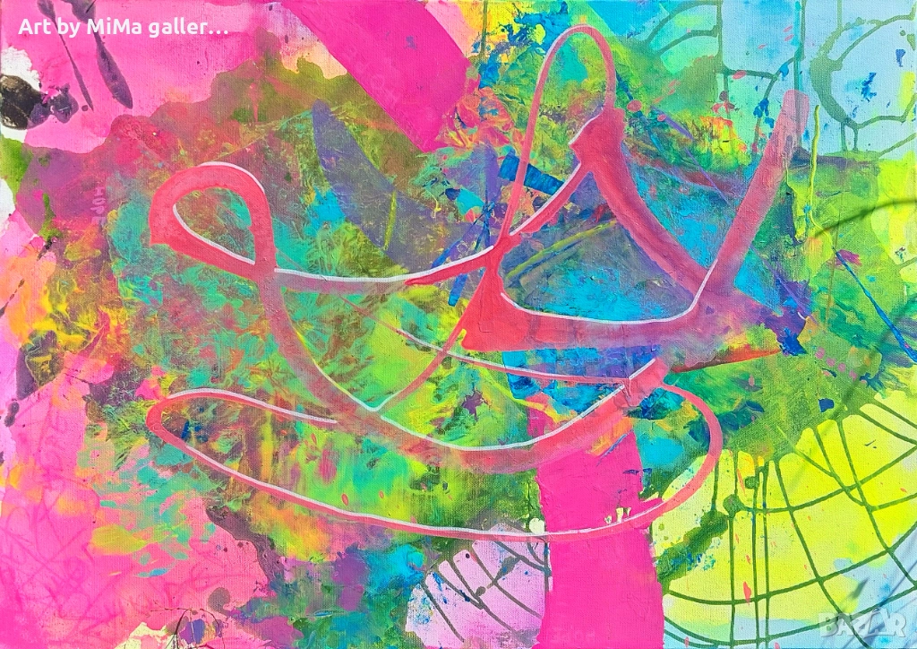 Абстракция 50х70 см., голяма картина, abstract painting, за Нова Година - оригинален подарък, снимка 1