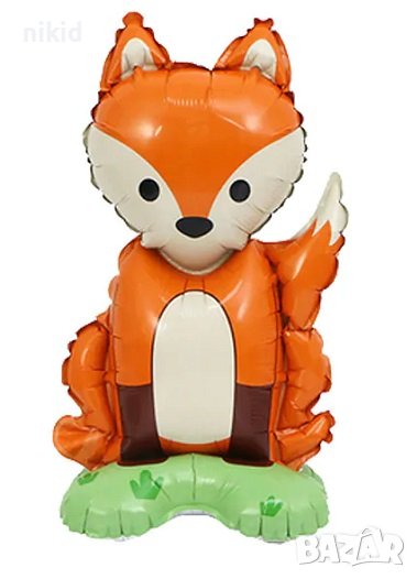 3d лисица лисичка цял ръст на основа балон фолио фолиев хелий или въздух парти рожден ден, снимка 1
