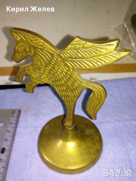 ЕФЕКТНО БРОНЗОВО КОНЧЕ ПЕГАС - НАСТОЛНА ДЕКОРАТИВНА СТАТУЕТКА РЪЧНО ОРНАМЕНТИРАНА 42693, снимка 1