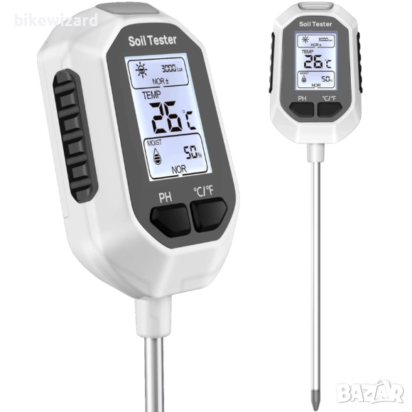 YAMRON 5-в-1 дигитален измервател на почвата за растения с pH стойност/температура / влажност НОВО, снимка 1