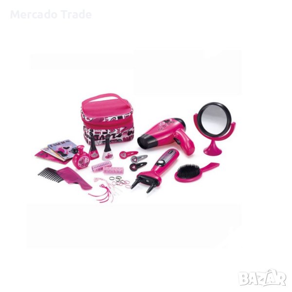 Детски фризьорски комплект Mercado Trade, За красота, 16 аксесоара, Розов, снимка 1
