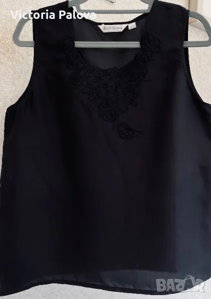 Копринен потник/топ с бродерия LAST SCENE , снимка 1