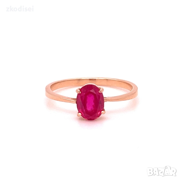 Златен дамски пръстен с рубин 2,22гр. размер:60 14кр. проба:585 модел:34912-3, снимка 1