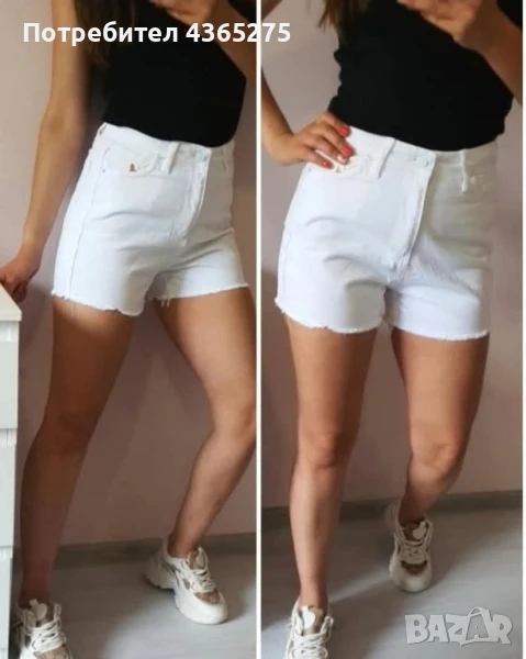 къси летни Дънкови панталонки с накъсан ефект, снимка 1