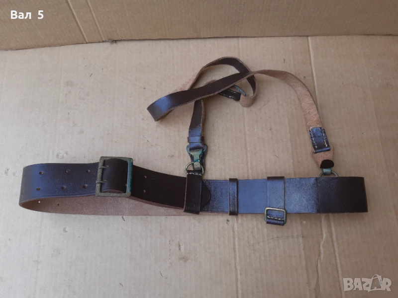 Стар военен строеви офицерски колан с портупей , униформа, снимка 1