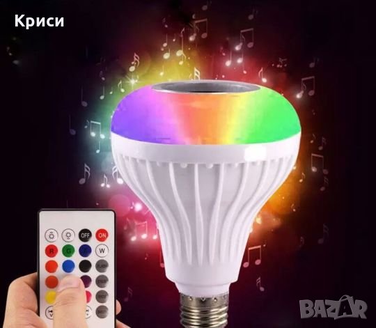 Лампа тонколона RGB Bluetooth дистанционно , снимка 1