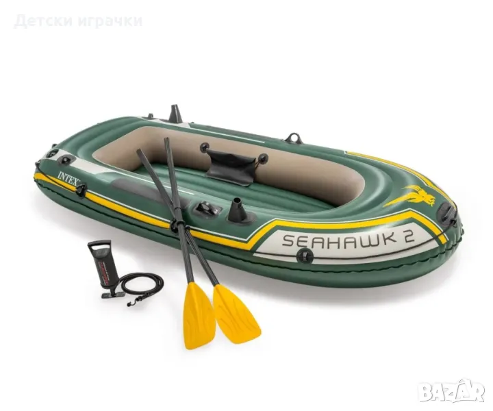 Надуваема лодка Seahawk 2 Intex, за 2 лица, 236×114 см, PVC, зелена, снимка 1