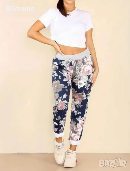 Лек панталон на цветя за лятото удобен и мек размер Л , снимка 1