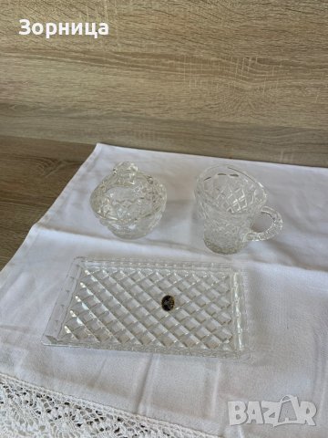Кристална каничка и захарница Bohemia , снимка 3 - Декорация за дома - 36766783