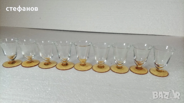 Малки ретро ракиени чашки, 9 бр, столче, снимка 7 - Чаши - 52811205