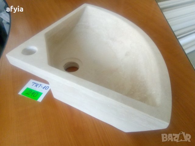 Триъгълна мивка от травертин - 1, снимка 3 - Мивки - 35150854