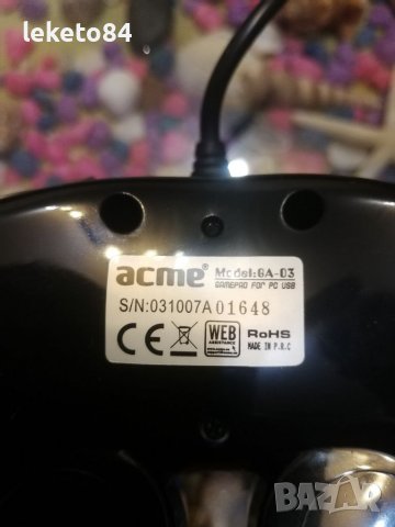 Геймърски контролер  джойстик PC компютър лаптоп ACME , снимка 4 - Джойстици и геймпадове - 38698937