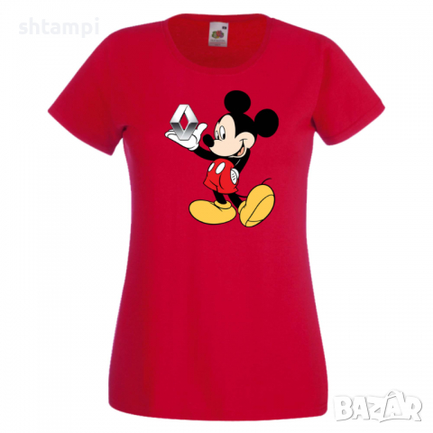 Дамска тениска Mickey Mouse Renault .Подарък,Изненада,, снимка 8 - Тениски - 36528849