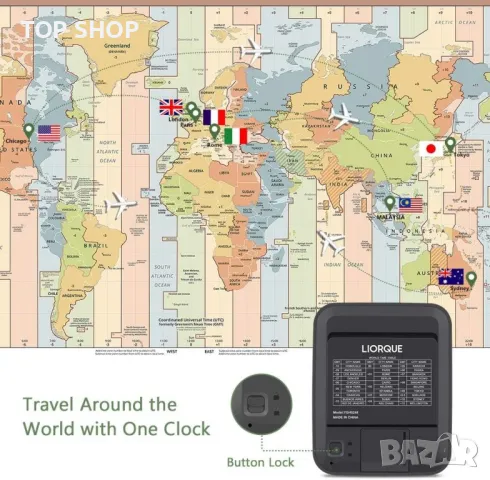 LIORQUE Дигитален часовник с термометър и аларми, снимка 4 - Друга електроника - 48477814