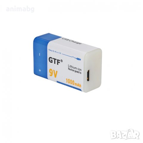 ANIMABG Литиево-йонна акумулаторна батерия, 9V, Micro USB, 1 брой, снимка 3 - Друга електроника - 37765143