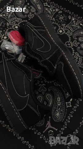 Nike Air Jordan 1 Low Travis Scott Black Phantom Нови Оригинални Мъжки Обувки Размер 42 Номер, снимка 1