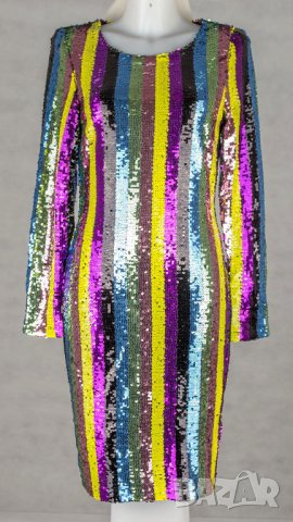 Многоцветна рокля с пайети рокля Tantra , снимка 2 - Рокли - 28955665