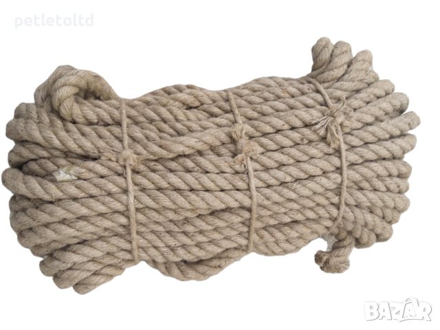 Въже конопено Ф 22 мм ( фина оплетка ) / 50 метра - цената е за 50 метра, снимка 2 - Басейни и аксесоари - 30922058