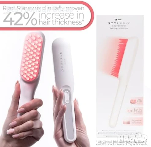 Нова Четка с червена светлина за гъста коса, масаж и терапия жени мъже, снимка 2 - Други - 51131681