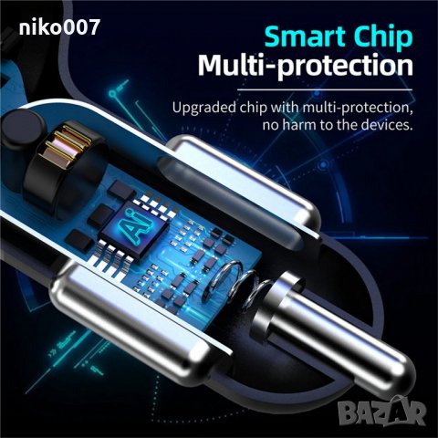 бързо зарядно 45W за кола за телефон-таблет и др.4X Usb Quick Charge, снимка 3 - Аксесоари и консумативи - 32728280