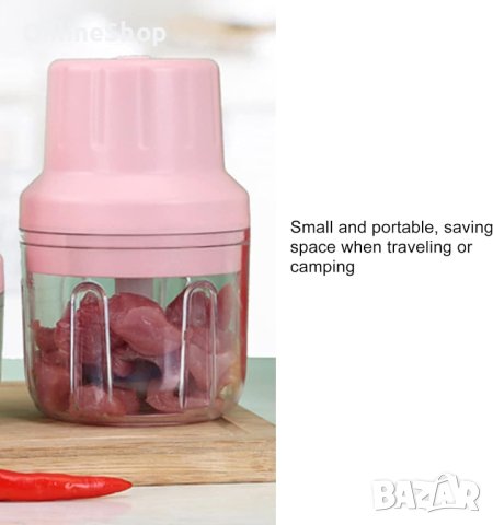 Мини кухненски чопър за месо, чесън, зеленчуци и други – безжичен

, снимка 7 - Друга електроника - 43682369