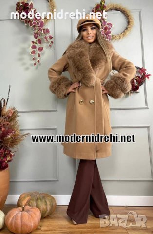 Дамско палто алпака кашмир и лисица код 409, снимка 1 - Палта, манта - 35653740