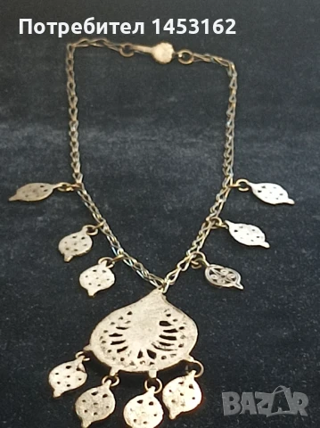 Метално колие с камък , снимка 2 - Колиета, медальони, синджири - 51313598