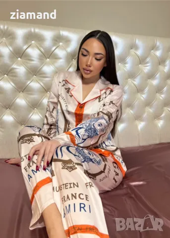 Комплект луксозна пижама сатен, снимка 2 - Пижами - 44742856